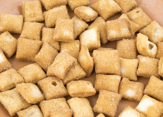 Indian Traditional Tea-Time Snack Shakkar pare Also Know as Shakkarpare, Shakarpali, Shakkar Para, or Shankarpalli is a Snack Typically Made in India During Diwali or Christmas.