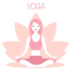 Fototapeta na wymiar Yoga logo - vector illustration, emblem design on white background
