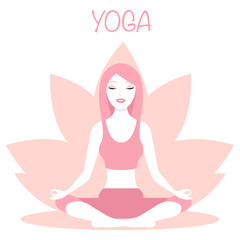 Yoga logo - vector illustration, emblem design on white background