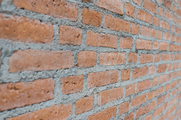 Old red brick and cement wall texture background