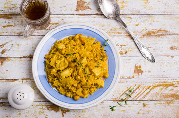 Traditional spicy rice with chicken