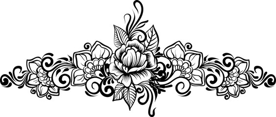 Ethnic indian line art border