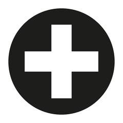 Black and white medical cross symbol silhouette