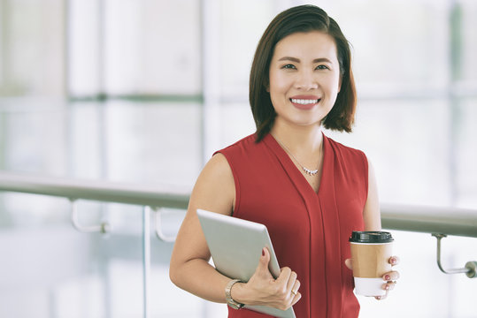 Happy business lady