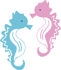 かわいいタツノオトシゴのイラスト素材