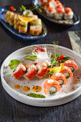 sushi in the restaurant