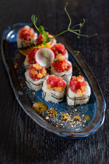 sushi in the restaurant