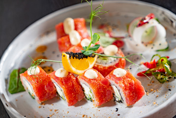 sushi in the restaurant