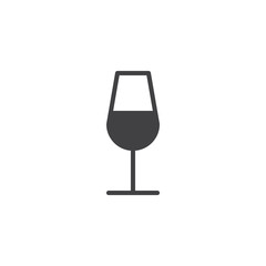 Drink glass vector icon. filled flat sign for mobile concept and web design. Wine glass simple solid icon. Wineglass symbol, logo illustration. Pixel perfect vector graphics