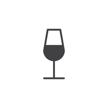 Drink glass vector icon. filled flat sign for mobile concept and web design. Wine glass simple solid icon. Wineglass symbol, logo illustration. Pixel perfect vector graphics