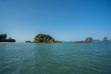 Small island in the sea at Nopparat Thara national park in Krabi province Thailand