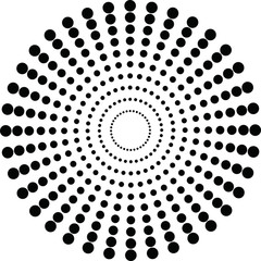 Black radial concentric element