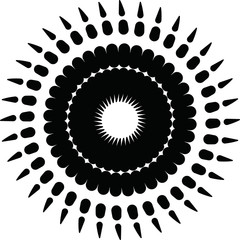 Black radial concentric element