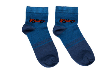 Cotton kid socks, isolated on white background