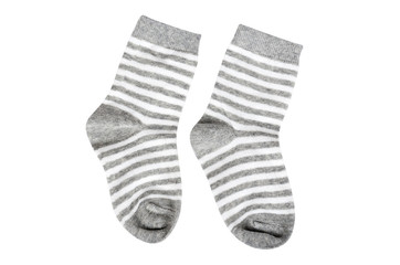 Cotton kid socks, isolated on white background