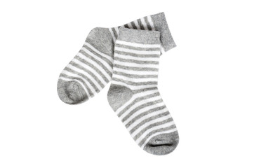 Cotton kid socks, isolated on white background