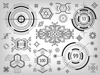 Obraz premium HUD infographic elements. Head-up display elements for the web and app. Futuristic user interface.