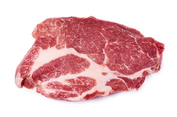 fresh raw beef steak isolated on white background, organic farm