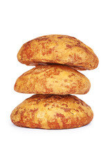 Homemade sweet butter cookies isolated on white background