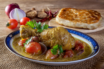 Spicy Chicken Curry and Roti