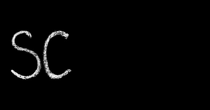 back to school handwritten white chalk letters isolated on black background animation, hand-drawn chalk lettering, stock video in 4k resolution