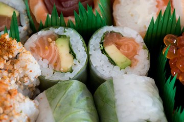 Mix of tasty sushi