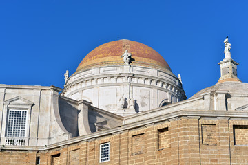 Dome of the Cadiz Cathedral, a Roman Catholic church in Cadiz, southern Spain