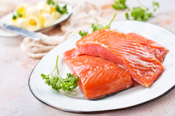 salmon fish and butter