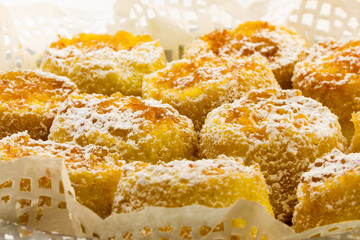 Sweet donuts with jam