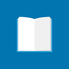 Open book icon. Vector flat book with white pages symbol