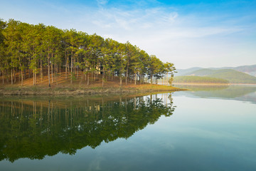 Tuyen Lam Lake in the morning near Da Lat City