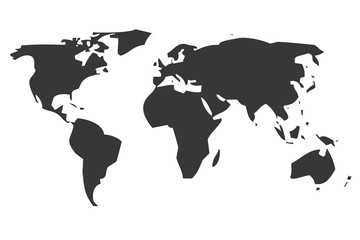 Mapa del mundo de color negro.