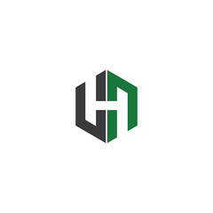 letter h & letter s logo template