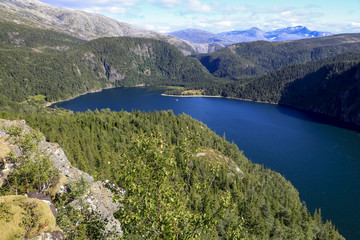 Hiking in Bronnoy mountain Northern Norway