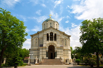Fototapeta na wymiar Vladimir's Cathedral is an Orthodox church in Sevastopol, Crimea