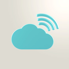 Cloud computing, data communication, 3d icon objects
