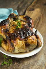 Roasted chicken with fresh parsley