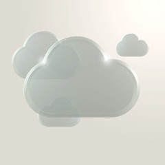 Cloud computing, data communication, 3d icon objects