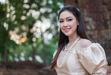 beautiful woman in Thai traditional dress