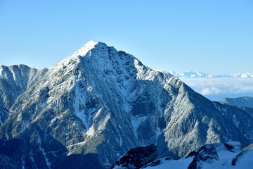 地蔵岳から見た冬の甲斐駒ヶ岳