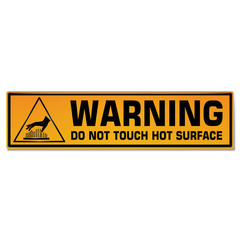 Vector and illustration graphic style,Caution do not touch hot surface symbol,Yellow rectangle Warning Dangerous icon on white background,Attracting attention Security First sign, EPS10