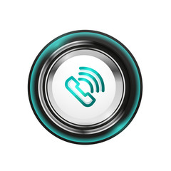 Old fashioned phone button, call center support icon