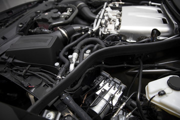 Detail of the car engine