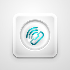 Phone button, call support idea, vector illustration