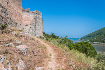 Fototapeta na wymiar Castle of Grivas in Lefkada ionian island in Greece. It was built in 1807 by Ali Pasha of Ioannina