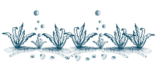 Banner underwater world, vector illustration