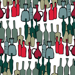 Pattern of a collection of wine bottles