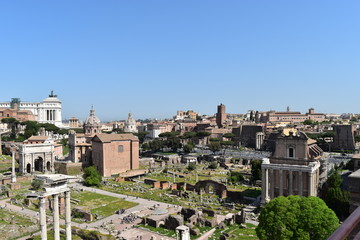 Fototapeta na wymiar Forum Romain panoramique 