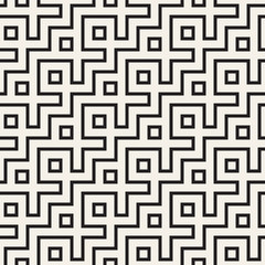 Stylish lines lattice. Ethnic monochrome texture. Abstract geometric background design. Vector seamless pattern.