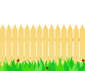 Grass in front of the fence.